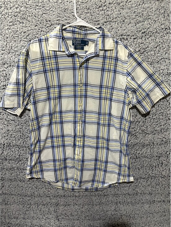 Ralph Lauren Other - Polo Ralph Lauren Bradford Custom Fit Plaid Shirt Mens Large White Blue Yellow